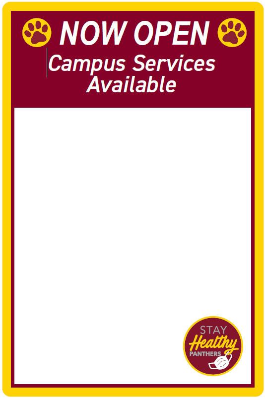 Now Open Campus Services Available poster template