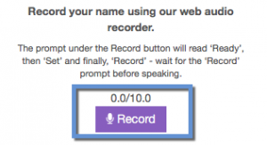 Start recording button