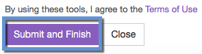 Submit and Finish button