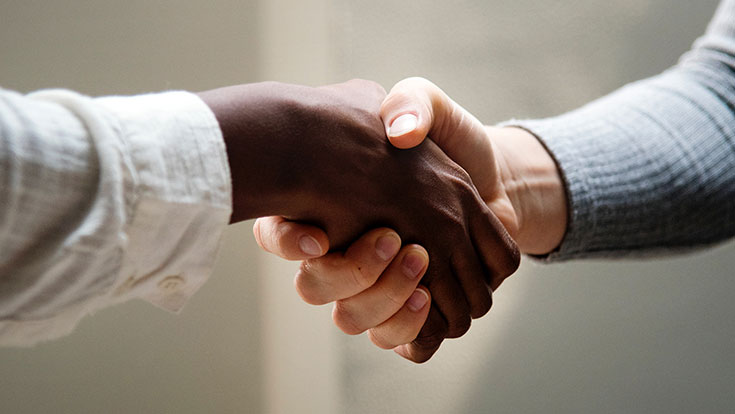 Shaking hands